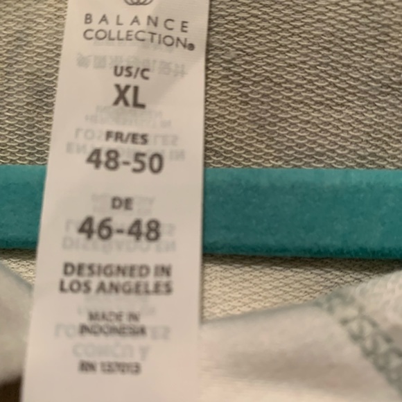 Balance collection waist top color aqua/grey/off white size XL NWT - Picture 5 of 6